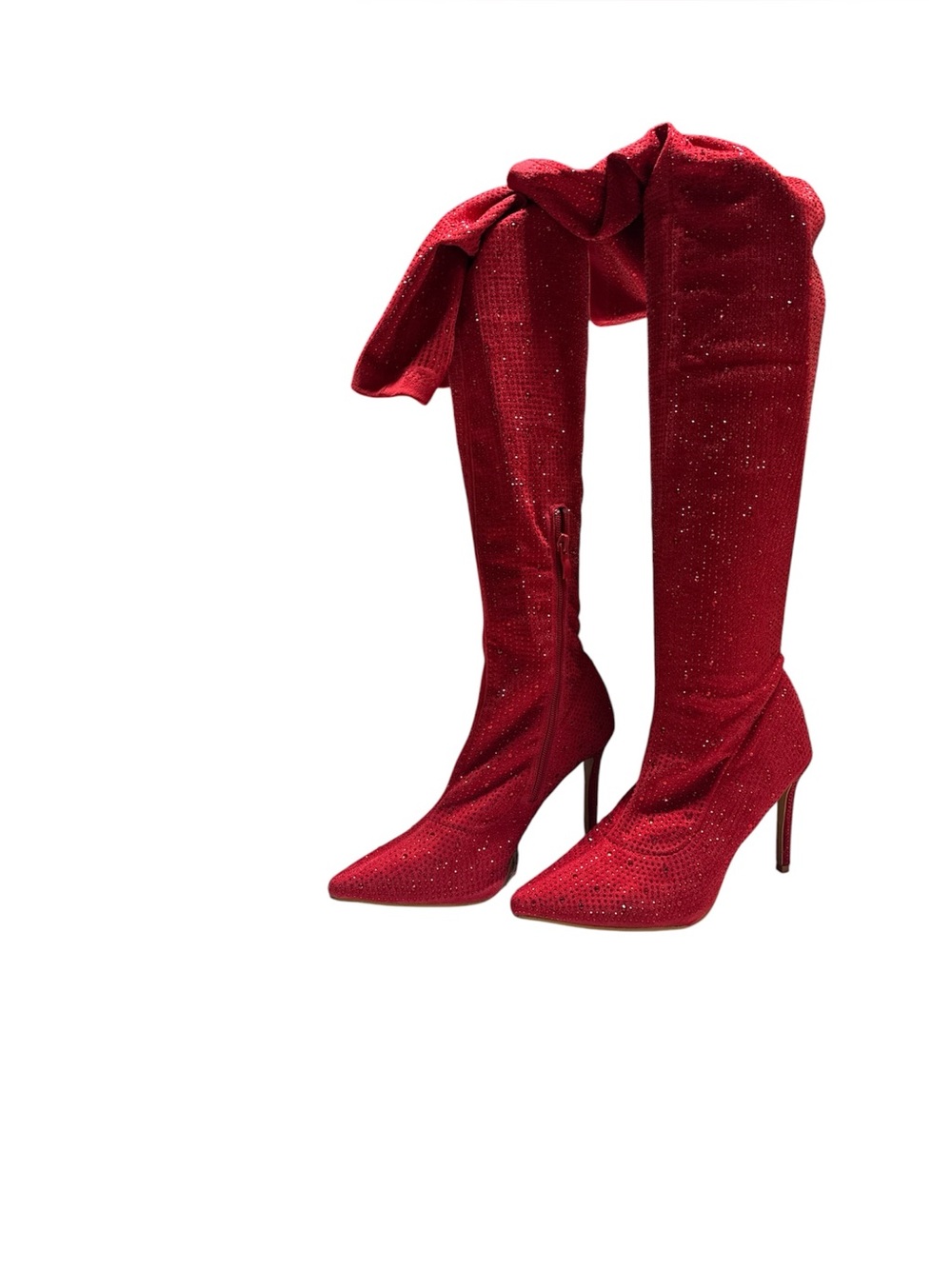 Rhinestone Stiletto Thigh High Boots - Picture 4 of 8